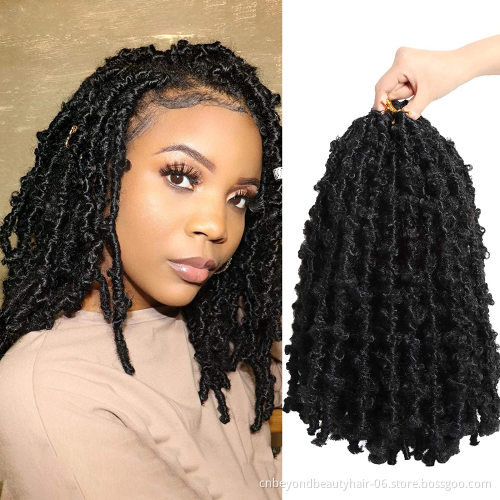 Distressed Locs Fluffy Crotchet Braiding Hair Water Wave Distressed Butterfly Locs Label Private Hair Butterfly Locs
